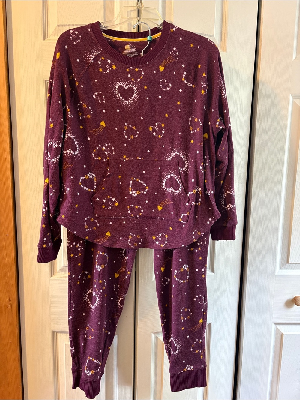 Cuddl Duds Plum Heart & Star Thermal Loungewear Set